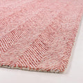 Modern Herringbone Chevron Collection Handcrafted Wool Area Rug - Durable, Zigzag Pattern, for High Traffic, Contemporary Design for Living Room, Bedroom, Dining Room Decor (Blush Pink, 9' round)