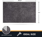 PURRUGS Dirt Trapping Door Mat 24" x 35.5", Non-Slip Machine Washable Entry Rug, Shoe Scraper, Dog Doormat, Super Absorbent Welcome Mat for Front & Back Door, Muddy Shoes & Paws, Light Grey-Dark Grey