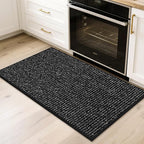 BEQHAUSE 20"x32" Entryway Rug Indoor Door Mat Non-Slip Washable, Hallway Rugs Absorbent & Stain Resist Hall Carpet Runner Rugs for Entryway, Front Door Floor Mats Laundry Room Rugs for Entry, Black