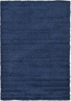 Unique Loom Solid Shag Collection Area Rug (6' 1" x 9' Rectangle, Sapphire Blue/ Navy Blue)