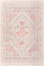 zesthome Pink Rug - 5x7 Area Rugs for Bedroom, Stain Resistant Washable Rugs for Nursery Room, Living Room, Home Decor, Girls Rug (Pink/Blue,5'x7')