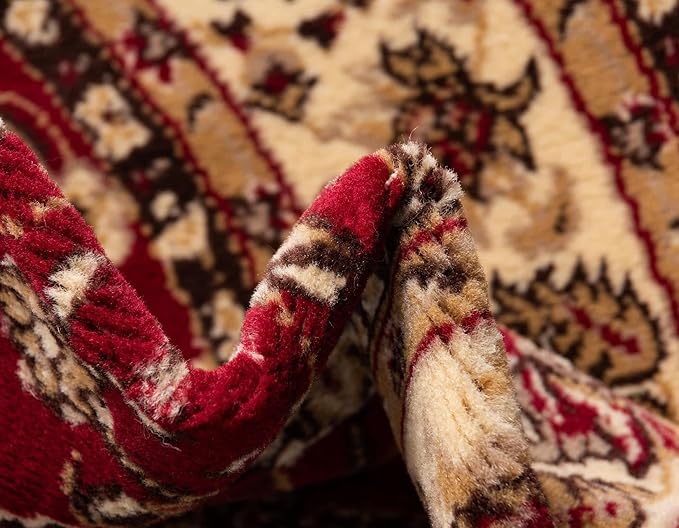 Unique Loom Sialk Hill Collection Area Rug - Washington (3' 3" x 5' 3" Oval Burgundy/Cream)