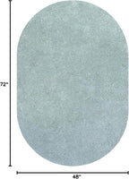Eyely UES100S-4OV Supersoft Haze Solid Low-Pile Indoor Area Rug Casual;Contemporary;Solid;Traditional, Bedroom, Kitchen, Living Room, Easy-Cleaning, Non-Shedding, 4 X 6 Oval, Light Blue