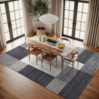Rugshop Gray Modern Geometric Boxes Non-Slip Area Rug Non-Shedding for Spacious Living Rooms and Open Spaces, 12' x 15'