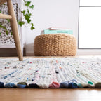 SAFAVIEH Rag Rug, Collection X-Large Area Rug - 11' x 15', Grey & Multi, Handmade Boho Stripe Cotton, Ideal for High Traffic Areas in Living Room, Bedroom (RAR121M)