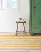 Dash & Albert Silas Stripe Gold Hand Micro Hooked Wool Rug, 5 X 8 Feet, Yellow/Orange Stripe Pattern - Premium Luxury Hotel Quality Soft Breathable Hypoallergenic Machine Washable Easy Care All