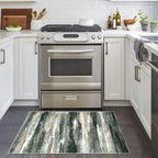Modern Abstract Entryway Rug Indoor 2x3 Washable Rug Non-Slip Soft Small Area Rug Forest Green Kitchen Mats Thin Print Faux Wool Floor Carpet Throw Rugs for Entrance Bedroom