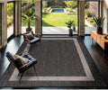 CAMILSON Outdoor Rug 9x12, Large Modern Outside Rugs for Patios Porches Waterproof Durable Washable Non-Shedding, Easy-to-Clean Indoor Outdoor Area Carpet (9 x 12, Bordered - Dark Gray/Light Gray)
