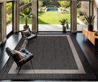 CAMILSON Outdoor Rug 9x12, Large Modern Outside Rugs for Patios Porches Waterproof Durable Washable Non-Shedding, Easy-to-Clean Indoor Outdoor Area Carpet (9 x 12, Bordered - Dark Gray/Light Gray)