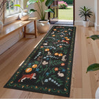 Collive Runner Rugs for Hallways, 2x6 Jungle Animal Kitchen Rugs Non Slip Washable Bathroom Runners Rug, Black Soft Ultra Thin Laundry Carpets Stain Resistant Indoor Mats for Entrance, Bedroom