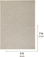 LBRO2M Easy Jute Solid Area Rug 5X7 Washable Rugs for Living Room Bedroom Natural Jute Look Indoor Outdoor Rug Durable, Solid Non Shedding Eco Friendly (5X7 Gray)