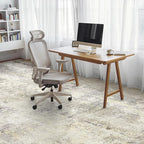 Washable Area Rug for Living Room 6x9 - Neutral Modern Abstract Rugs, Soft Non Slip Carpet with for Bedroom, Under Dining Room Table, Home, Office, Dorm - Brown Grey