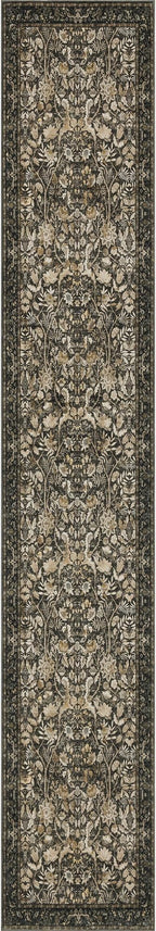 Washable Runner Rug 2x10: Vintage Boho Floral Carpet Runners for Hallway Entryway Non-Slip - Soft Botanical Low Pile Thin Mat for Kitchen Bathroom Bedroom Laundry Floor Decor - Dark Brown