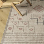 Revival Rugs Funk 6'x9' Zero-Shedding Area Rug for Living Room Bedroom - Oeko-TEX Certified, Low Pile, Spot Clean, Beige, Cream