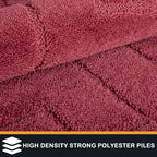 PURRUGS Easy Care Area Rug 4ft x 6ft, Non-Slip Machine Washable Entry Rug, Dog Door Mat, Stain Resistant Accent Rug for Hallway, Bedroom, Living Room and Mudroom, Cherry Red