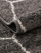 Unique Loom Trellis Frieze Collection Area Rug - Geometric (3' 3" x 16' 5" Runner Dark Gray/Ivory)