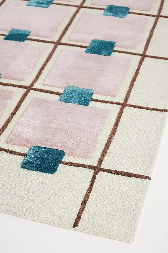 Greer Wool Area Rug - Chic Hand-Tufted Mauve, Blue, and Beige Design for Stylish Home Decor (2.5x11 Ft)