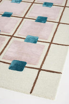 Greer Wool Area Rug - Chic Hand-Tufted Mauve, Blue, and Beige Design for Stylish Home Decor (4x7 Ft)