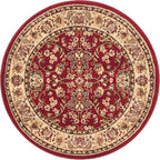 Unique Loom Sialk Hill Collection Area Rug - Washington (4' 1" Round Burgundy/Cream)