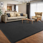 AROGAN Modern Shag Area Rug for Bedroom, 4x6 Feet Washable Rugs for Living Room, Indoor Floor Carpet, Plush Memory Foam Bedside Rugs for Kids Girls Teens Room Low Pile, Dark Grey