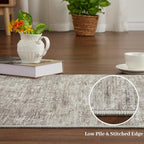 RUGSREAL 6x9 Large Bedroom Rug Soft Modern Area Rug for Living Room Non-Slip Stain Resistant Abstract Throw Floor Carpet Contemporary Solid Accent Carpet for Dining Room Office, Taupe
