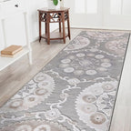 CAMILSON Runner Outdoor Rugs Oriental Retro Traditional Floral Medallion Area Rug 2x10 Non-Shedding Stain Resistant Indoor Carpet for Bathroom Hallway Kitchen Office (2 x 10 / Beige)