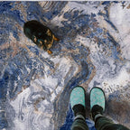 Modern Rugs Machine Washable for Entryway: 2x3 Blue Marble Small Area Rugs Non-Slip Non-Shedding - for Indoor Bathroom Bedroom Bedside