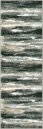Modern Abstract Runner Rug 2x6, Forest Green Washable Kitchen Runner Non-Slip Soft Hallway Rug Runner Thin Print Faux Wool Carpet for Entryway Bedroom Laundry Room Indoor Home Decor