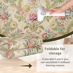 Chic Vintage Rose Rug for Living Room 5x7, Low Pile Non-Slip Backing, Machine Washable Easy Fold Rug for Home, Office, Dorm Room