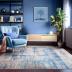 Abstract 5x7 Area Rug for Living Room Dining Room Office Bedroom Blue