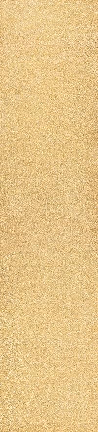 JONATHAN Y Haze Solid Low-Pile Mustard Runner Rug 2x16, Coastal,Bohemian,Minimalist,Classic, Easy-Cleaning for Living Room,Bedroom,Kitchen,Pet Friendly,Non-Shedding (SEU100B-216)
