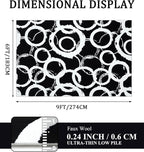 YIHOUSE Black Modern Geometric Area Rug 6x9, Black and White Rug with Abstract Circles,Non-Shedding Washable Rugs for Bedroom, Home Office and Living Room