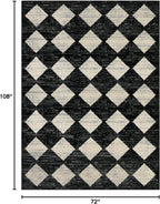 Lahome Machine Washable Area Rug 6x9, Soft Large Bedroom Rug Non Slip Living Room Rugs Dining Room Rugs for Under Table, Moroccan Trellis Printed Black and White Indoor Carpet for Den Dorm Playroom