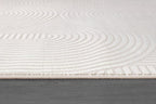Beverly Rug Modern Geometric Area Rug 8x10 Low-High Pile Durable Soft Abstract Semi-Circles Indoor Rugs for Living Dining Room Office Stain Resistant Non Shedding Indoor Carpet Beige White 8 x 10