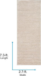 Livabliss x Our PNW Home Cascade Minimalist Striped Area Rug, 2'7" x 7'3", Light Brown