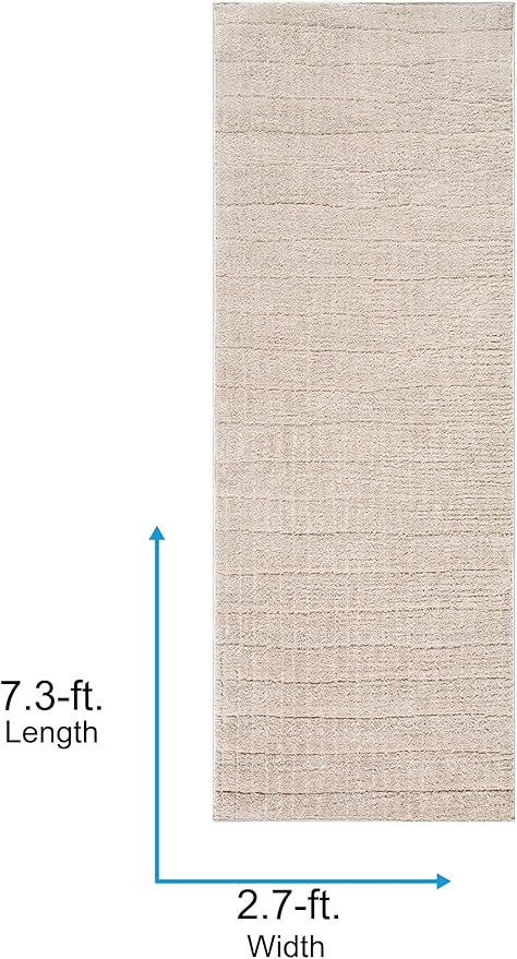 Livabliss x Our PNW Home Cascade Minimalist Striped Area Rug, 2'7" x 7'3", Light Brown