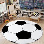 Soft Soccer Rug, Gifts for Boys Girls, Cute Bedside Shag Area Rug for Kids Toddlers Teens, Non Slip Room Decor Indoor Carpet for Bedroom Living Room, Nursery, Machine Washable 6 Ft inch