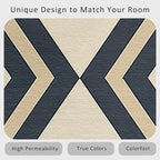 Modern Geometric Rug, Washable 6x8 Rug for Living Room, Herringbone Chevron Patterned Indoor Carpet, Modern Geometric Decor for Home, Bedroom, Soft Non Slip Thin Design FER80