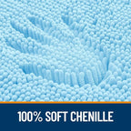 OLANLY Toilet Rugs U-Shaped 24x20, Extra Soft Absorbent Chenille Contour Bathroom Rugs for Toilet, Dry Quickly, Machine Washable, Non-Slip Bath Mat, Sky Blue