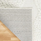 Antep Rugs Palafito 2x10 Geometric Shag Diamond High-Low Pile Textured Indoor Runner Rug (White, 2' x 10')