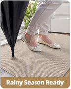Color&Geometry Ultra-Thin Indoor Door Mat, 24"x36" Low-Profile Non-Slip Entryway Rug with Modern Geometric Texture, Washable Doormat for Indoor Entrance, Front Door, Khaki (Rolled-up NO Creases)
