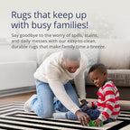 Abani Contemporary Black & Ivory 6' x 9' Area Rug, Contrasting Geometric Modern Stripe Symmetrical Living Room Carpet Rugs