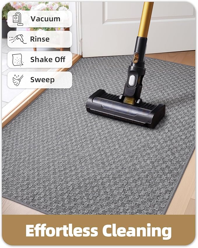 Color&Geometry Oversized Door Mat Non Slip Rubber Backed, 48"x72" Front Door Mat Indoor Outdoor Rug, Dirt Trapper Doormat, Heavy Duty Front Door Rugs, Dark Grey (Rolled-up NO Creases)