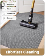 Color&Geometry Oversized Door Mat Non Slip Rubber Backed, 48"x72" Front Door Mat Indoor Outdoor Rug, Dirt Trapper Doormat, Heavy Duty Front Door Rugs, Dark Grey (Rolled-up NO Creases)