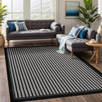 Beverly Rug Micro Loop Area Rug Black/White 5x7 Geometric Modern Luxury Zebra Durable Soft Indoor Rugs for Living Dining Room Office Stain Resistant Non Shedding Casual Indoor Carpet 5 x 7
