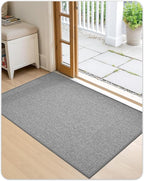 Color&Geometry Thin Indoor Entrance Mats for Home, 17"X29.5" Indoor Mats for Entryway Non Slip Rubber Backed, Dirt Trapper Door Rugs for Entryway Indoor Washable, Grey (Rolled-up NO Creases)