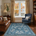 Moynesa Animal Area Rugs 5x7, Washable Luxurious Vintage Boho Blue Area Rug for Bedroom Living Room Dining Room Office Playroom, Farmhouse Low Pile Soft Non-Slip Carpets for Indoor