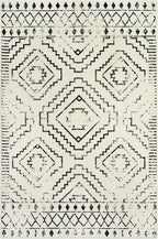 Wonnitar Moroccan 4x6 Area Rug, White Boho Rugs for Living Room, Washable Soft Large Rug for Bedroom,Non-Slip Geometric Throw Carpet, Low Pile Accent Mat for Nursery Bedside Dorm (Beige,4'x6')