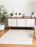 Unique Loom Isabella Collection Area Rug - Adjani (5' 4" Square, White/ Blue)
