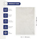 Abani Zen 2' x 3' Cream Rug – Neutral Layered Wavy Borders Pattern, Small Soft Accent Rug for Entryway & Bedroom, Durable & Easy to Clean